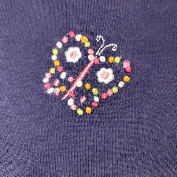 🦋 Vintage Gymboree Flower Power Navy One Piece Long Sleeved Polka Dot Romper - Picture 5 of 7